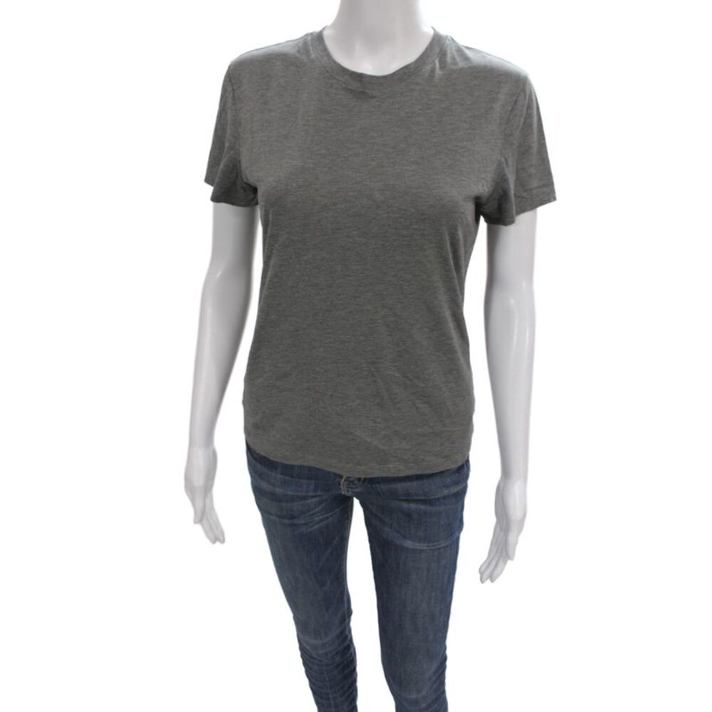 Theory Womens Basic Gray Crew Neck Short Sleeve T-Shirt Size M
